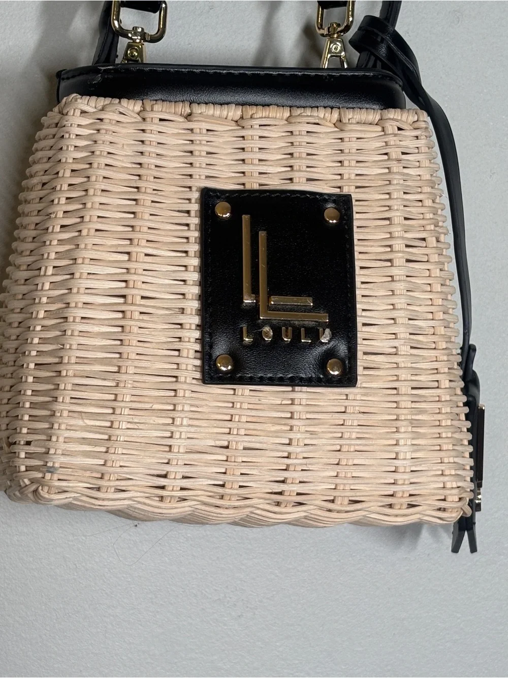 Woven Wicker Top Handle Crossbody